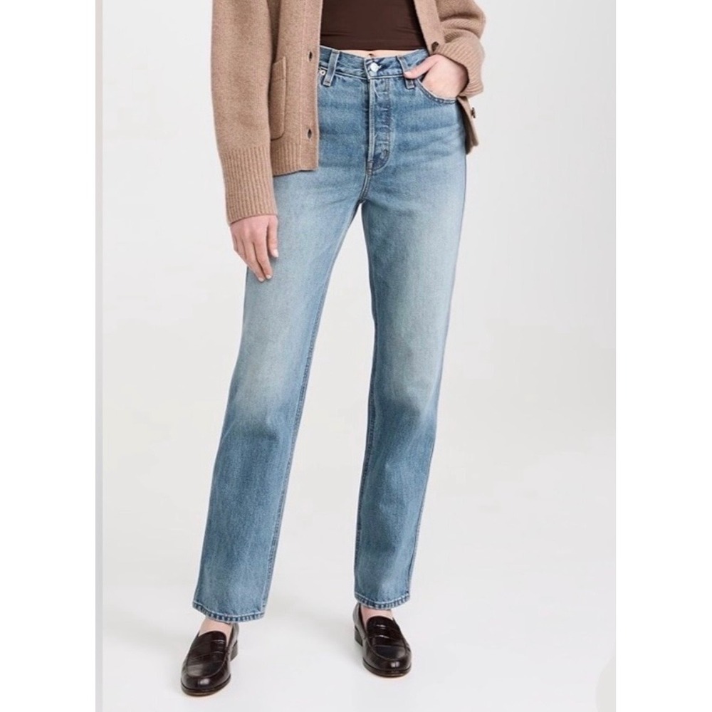 Alex Mill Carla Jeans Womens 30 Vintage Light Indigo High Rise Straight Leg